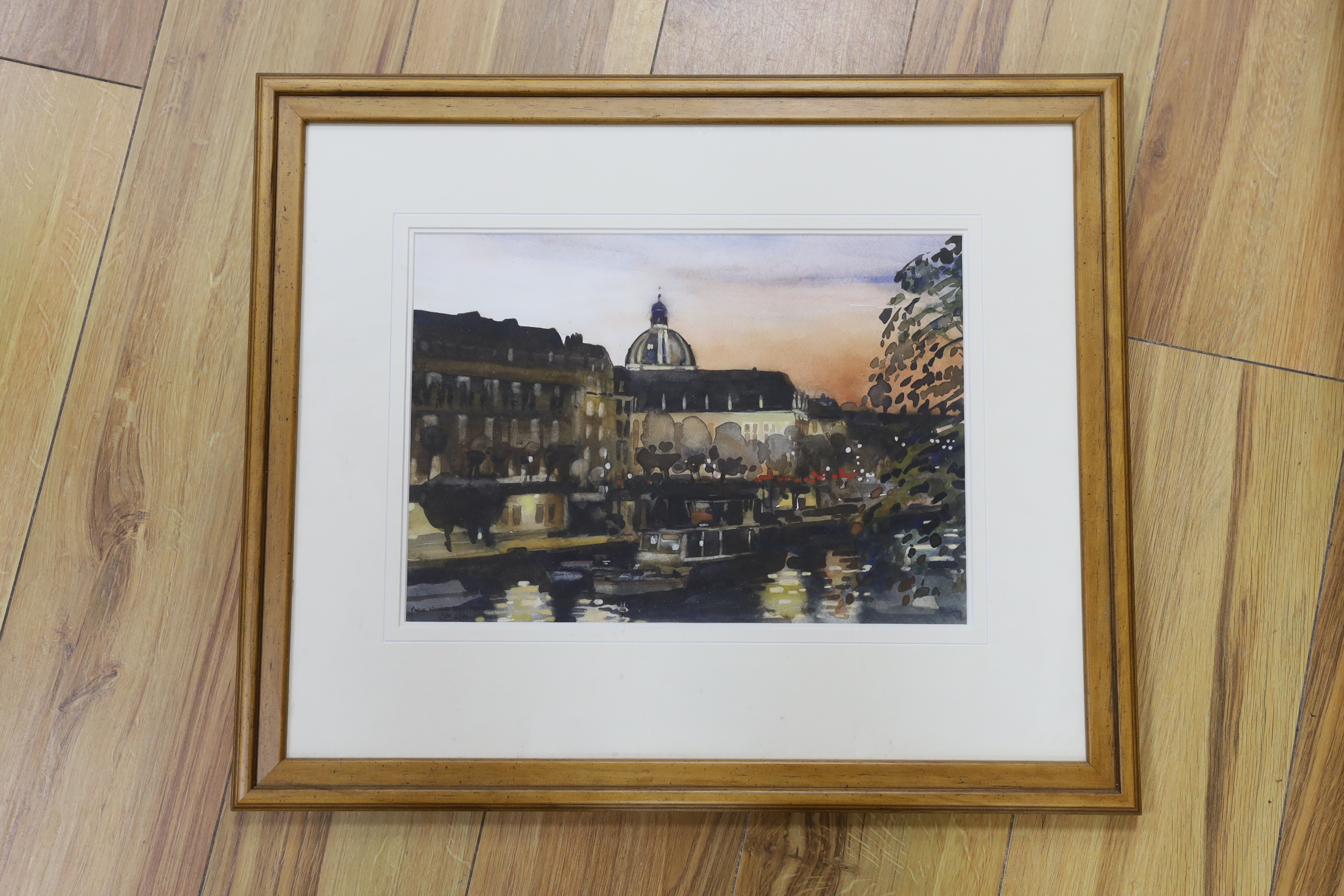 Alan Hepburn (19th/20th. C), watercolour, Notre Dame, Paris, inscribed, details verso, 24 x 35cm